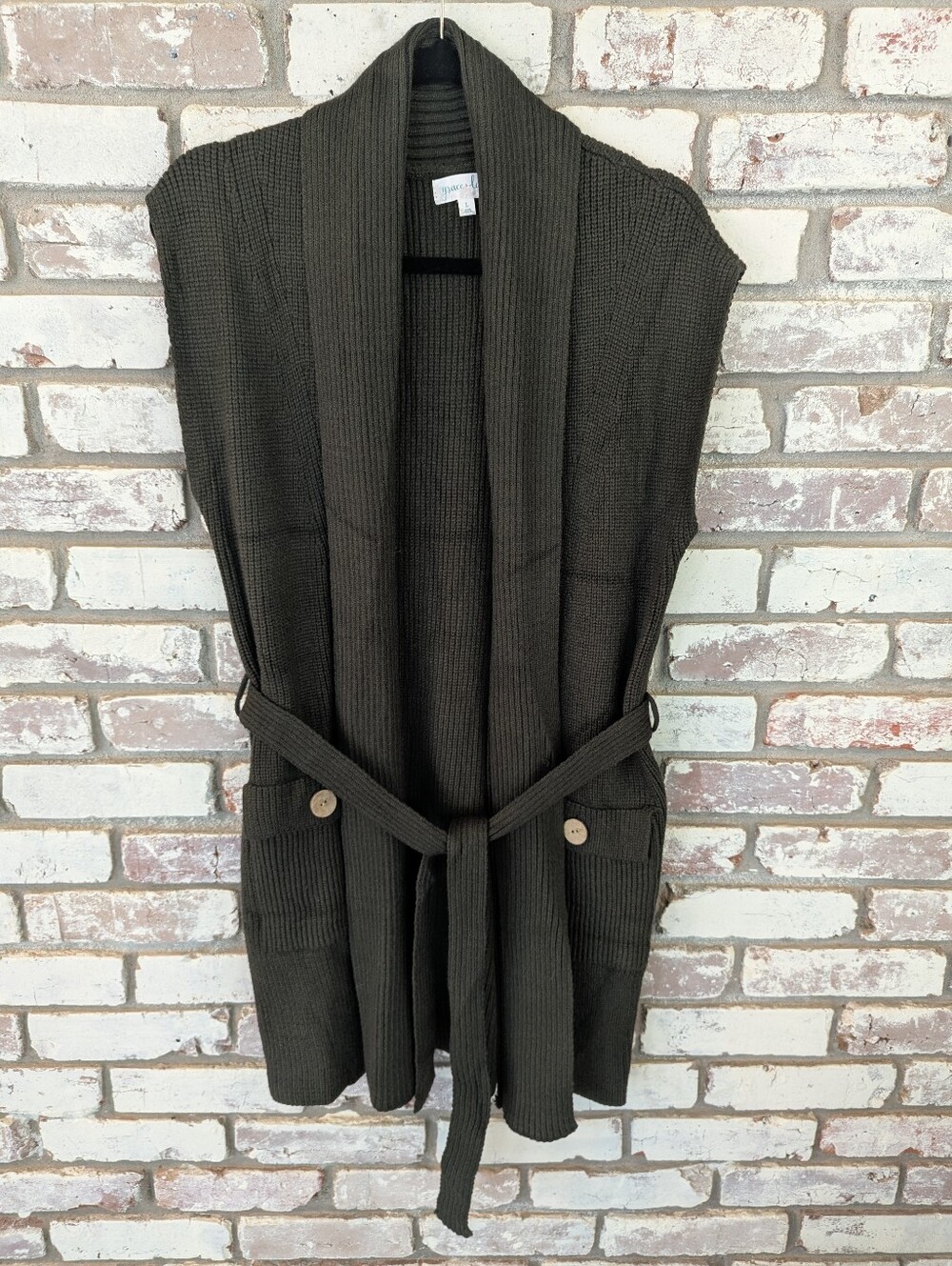 G&L Winter Knit Forest Night Long Sweater Vest